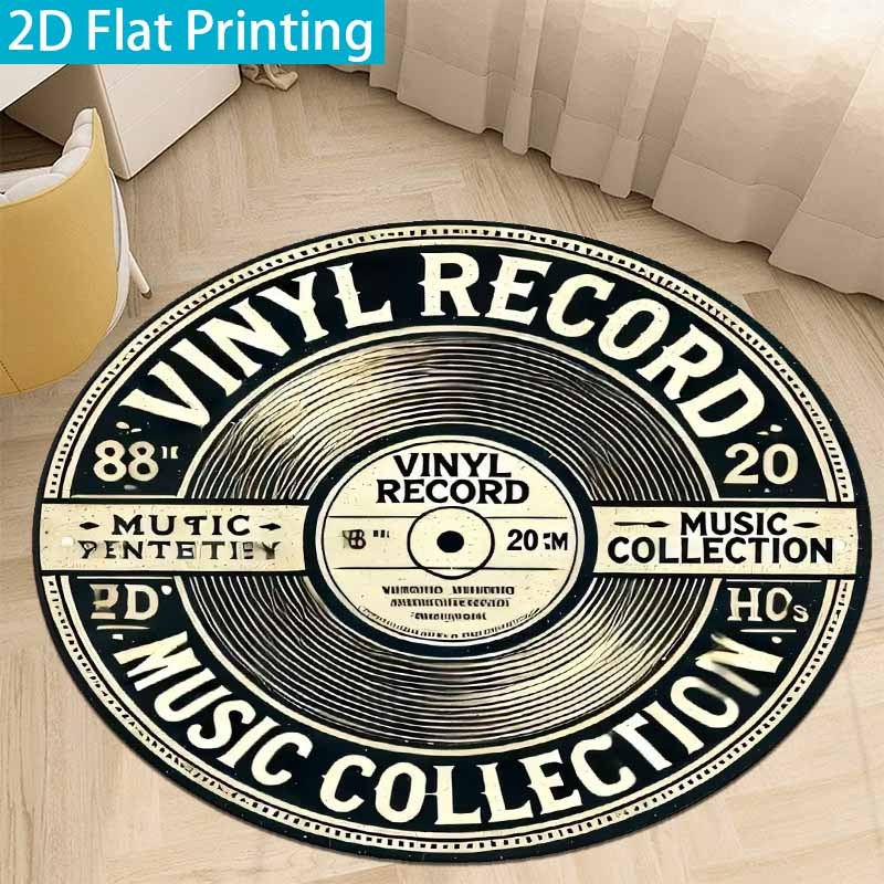 Commercial Vinyl Printing - Винтажный круглый коврик с эффектом потертости,
