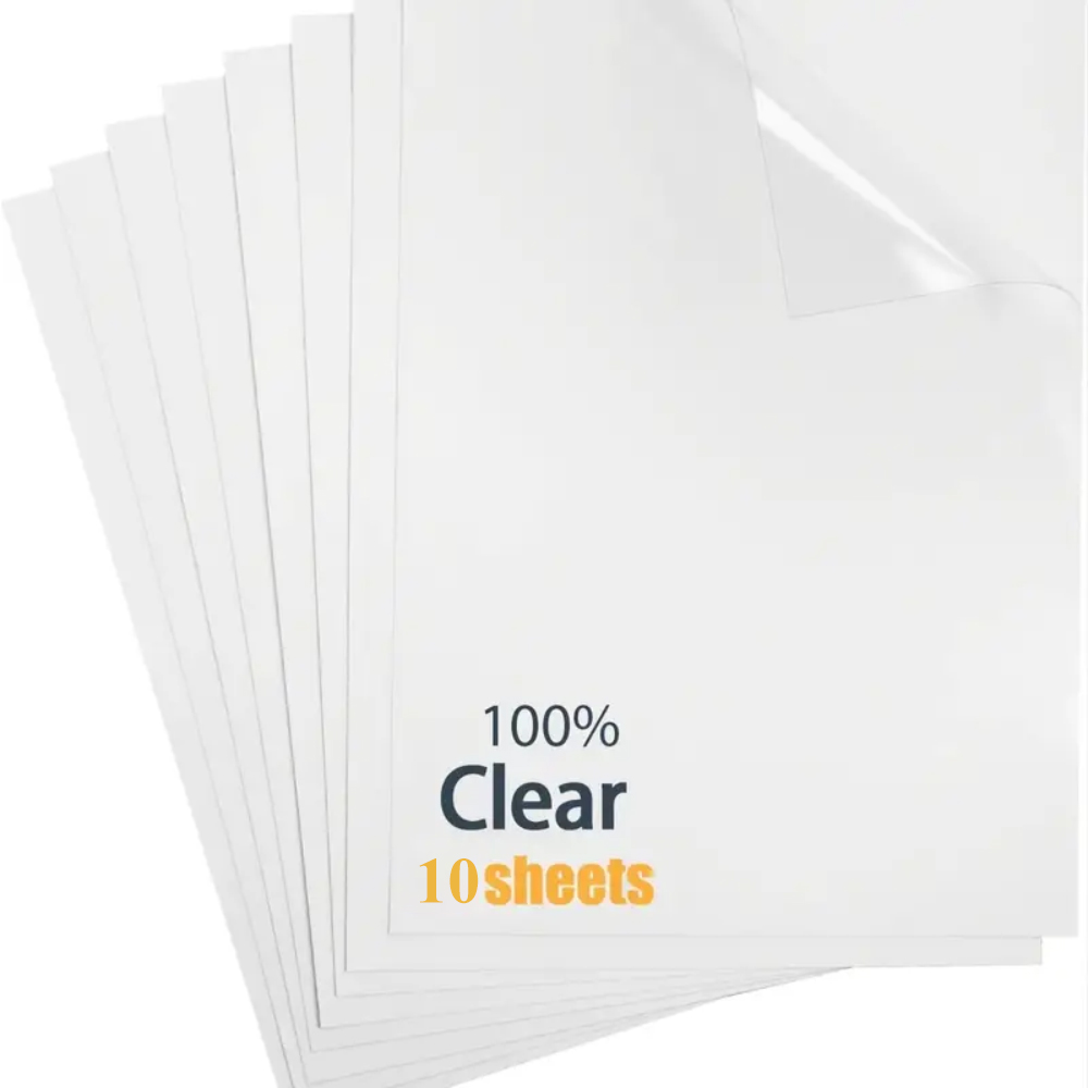 Commercial Vinyl Printing - 10 листов, 100% прозрачная виниловая наклейка,